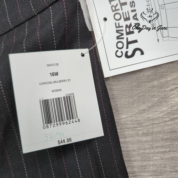 Kim Rogers Plus Size Signature Pin Striped Pants Size 16W - Picture 2 of 6